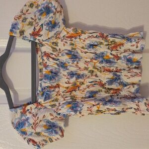 Old Navy Floral Puff Sleeve Smock Top